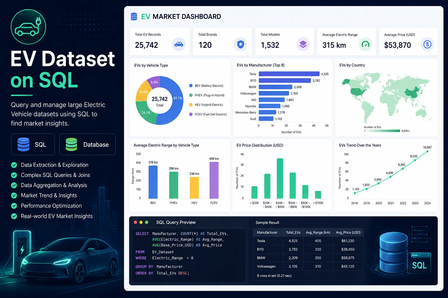 EV Dataset on SQL